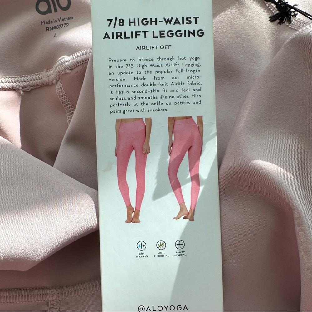 NWT Alo Yoga High-Waisted Airlift Mauve Leggings Large - Picture 8 of 10